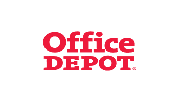 Logo de Office Depot, líder en suministros de oficina.